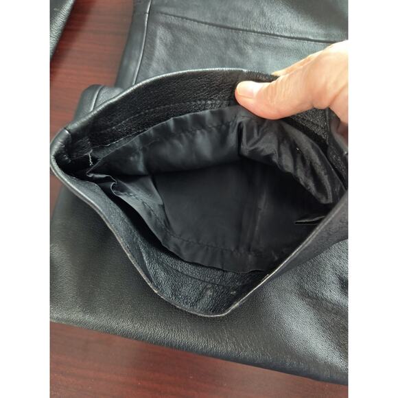Newport News Leather Pants Women's Sz 6 Black Bootcut Lined Classic Dressy Biker - Picture 8 of 14